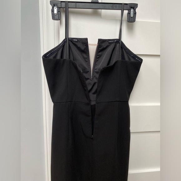 Liv Foster Designer Black Asymmetrical Strapless mini dress - Picture 4 of 8